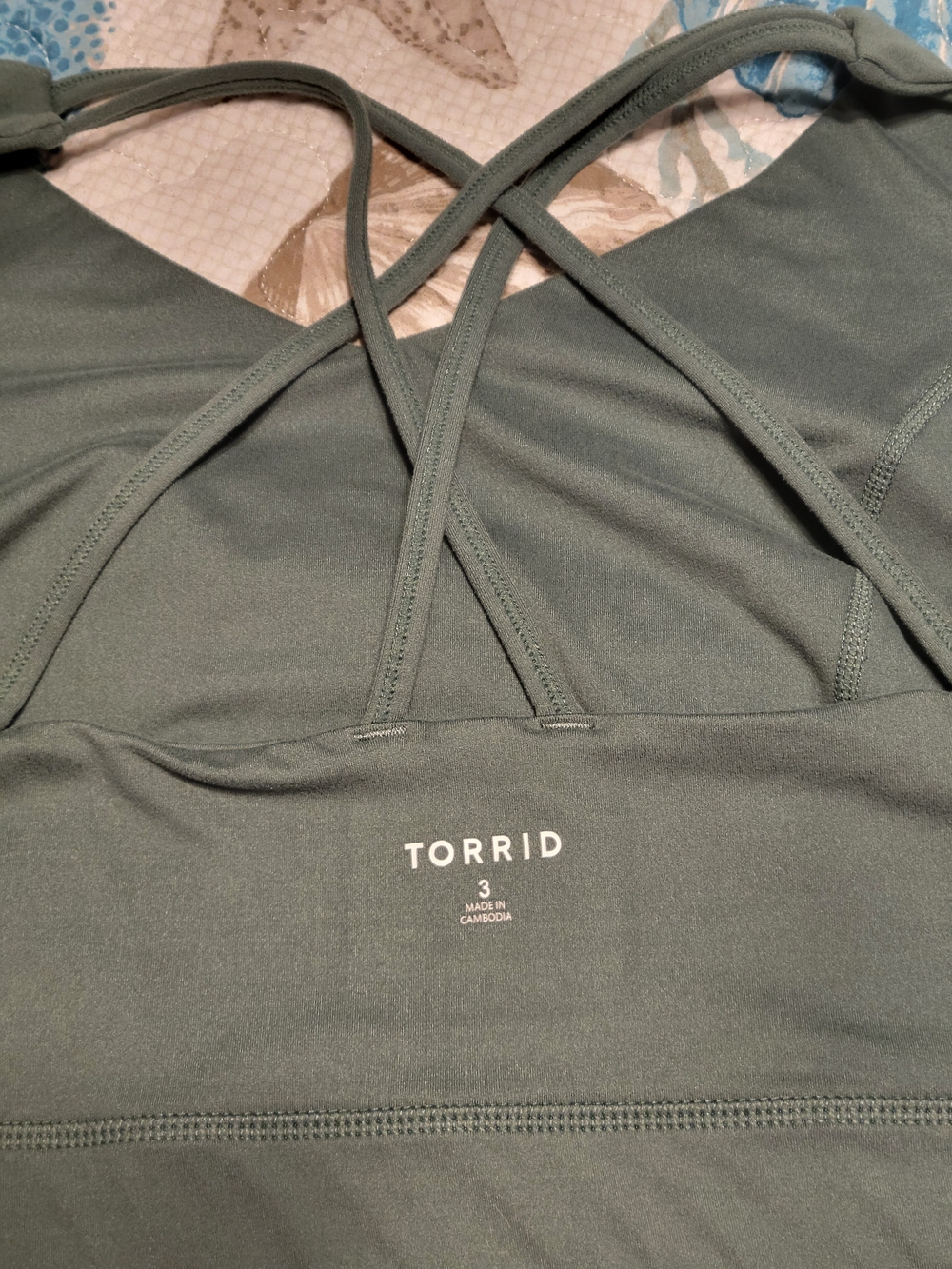 Torrid 3X Olive Strappy Crossback Active Bra